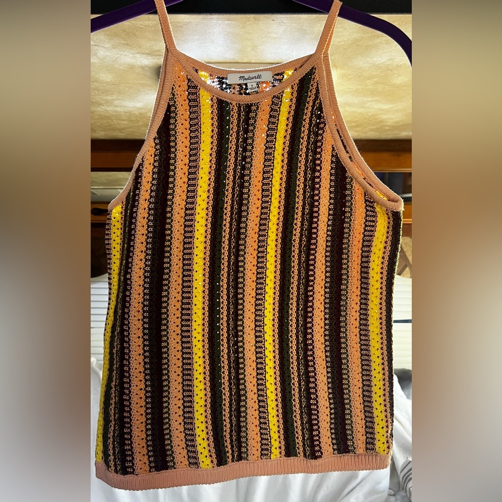 Madewell knit striped tank top, size small.